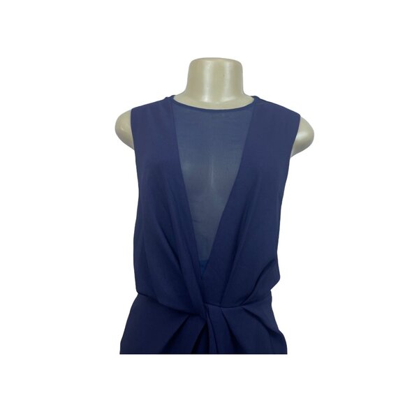 Asos Women’s Blue V Neck Mesh Floor Length Short Sleeve Maxi Dress Sz 10 - Picture 5 of 11